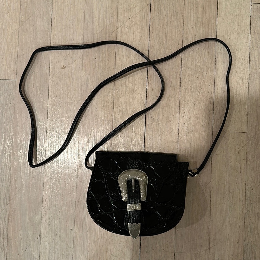 *Last Chance Price* Vintage Ann Turk Crossbody Bag Black with Silver Hardware